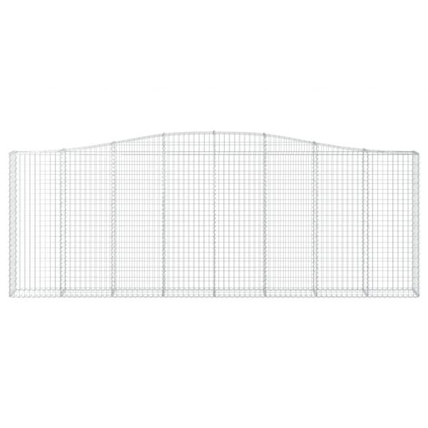 Gabionen mit Hochbogen 6 Stk. 400x30x140/160cm Verzinktes Eisen