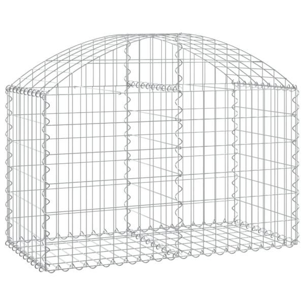 Gabione mit Hochbogen 100x50x60/80 cm Verzinktes Eisen