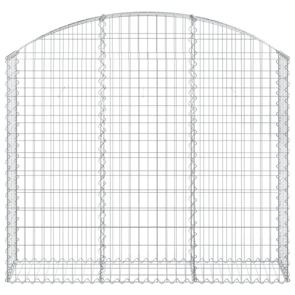 Gabione mit Hochbogen 150x30x120/140 cm Verzinktes Eisen
