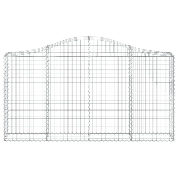 Gabionen mit Hochbogen 30Stk. 200x30x100/120cm Verzinktes Eisen