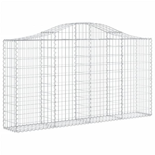 Gabionen mit Hochbogen 7 Stk. 200x30x100/120cm Verzinktes Eisen