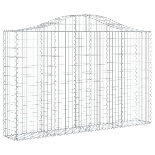 Gabionen mit Hochbogen 8 Stk. 200x30x120/140cm Verzinktes Eisen
