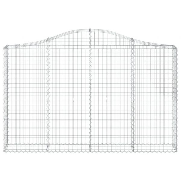 Gabionen mit Hochbogen 7 Stk. 200x30x120/140cm Verzinktes Eisen