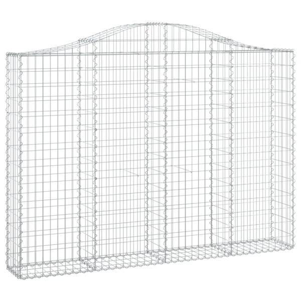 Gabionen mit Hochbogen 3 Stk. 200x30x140/160cm Verzinktes Eisen