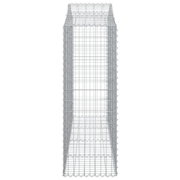 Gabionen mit Hochbogen 18Stk. 200x50x140/160cm Verzinktes Eisen