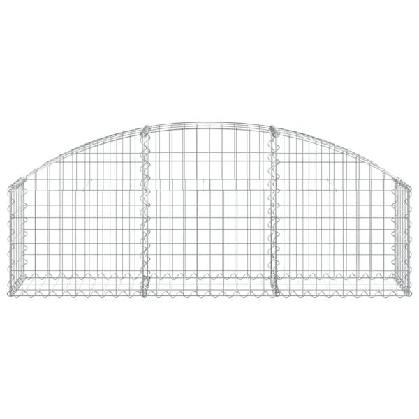 Gabione mit Hochbogen 150x30x40/60 cm Verzinktes Eisen