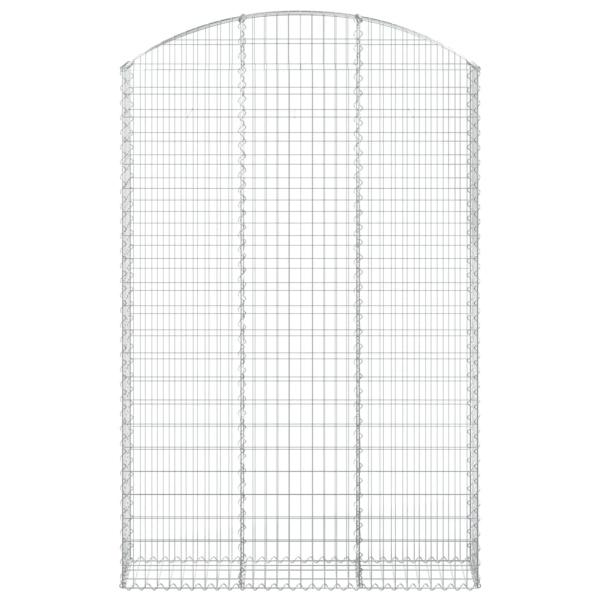 Gabione mit Hochbogen 150x30x220/240 cm Verzinktes Eisen