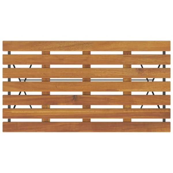 7-tlg. Bistro-Set Klappbar Massivholz Akazie und Stahl