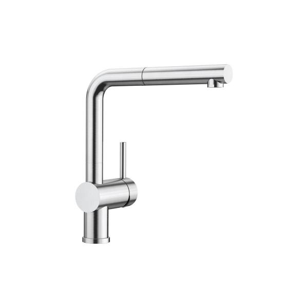 ARDEBO.de Blanco Linus-S Einhebelmischer, Hochdruck, herausziehbarer Auslauf, massiv PVD steel