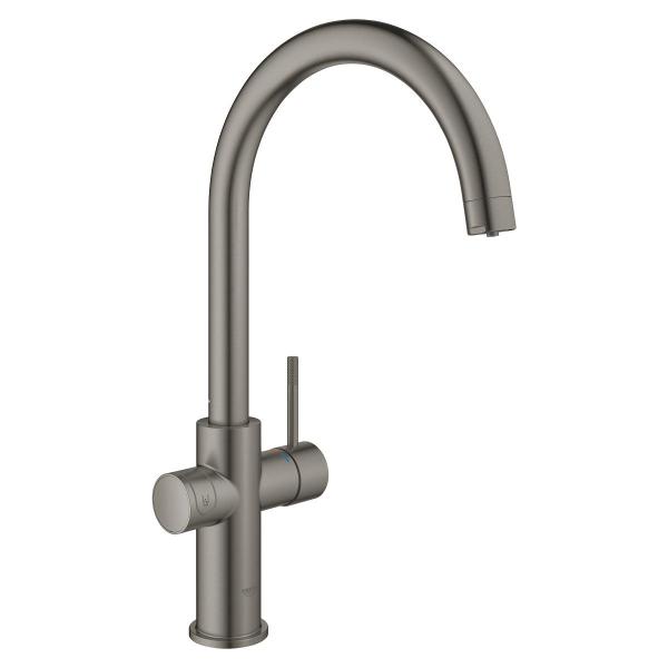 GROHE Blue Home Starter Kit, C-Auslauf, Bluetooth/WIFI, hard graphite gebürstet (31455AL1)