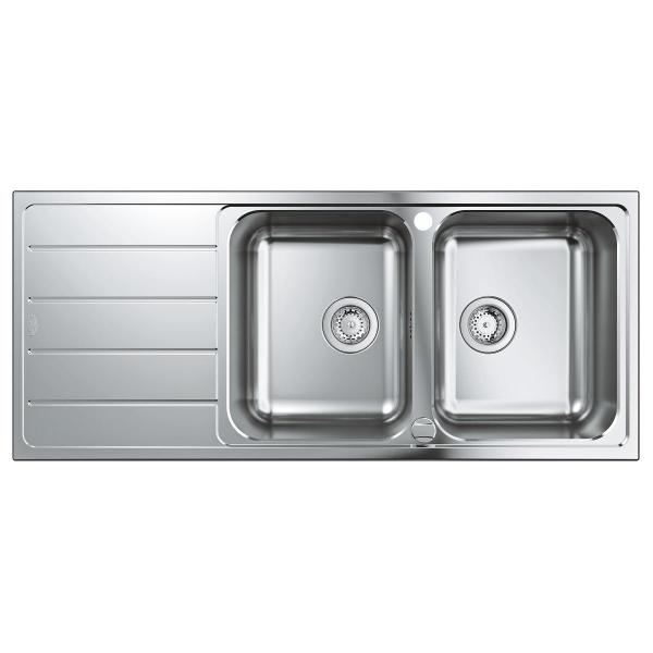 GROHE K500 Edelstahlspüle mit Abtropffläche, 1160x500mm, edelstahl (31588SD1)
