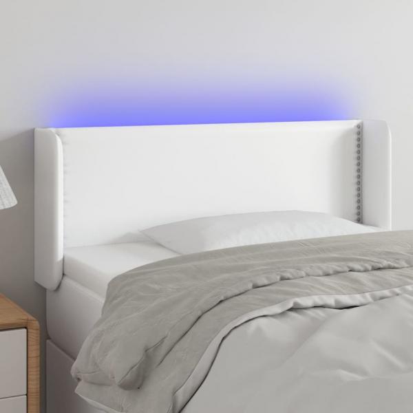 ARDEBO.de - LED Kopfteil Weiß 103x16x78/88 cm Kunstleder