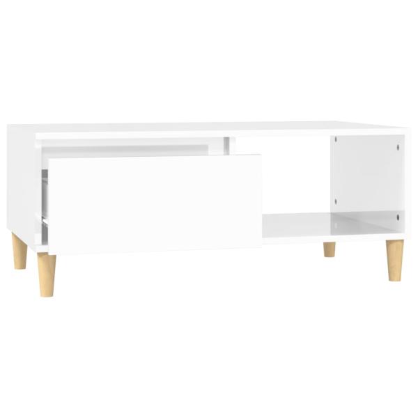 ARDEBO.de - Couchtisch Hochglanz-Weiß 90x50x36,5 cm Holzwerkstoff