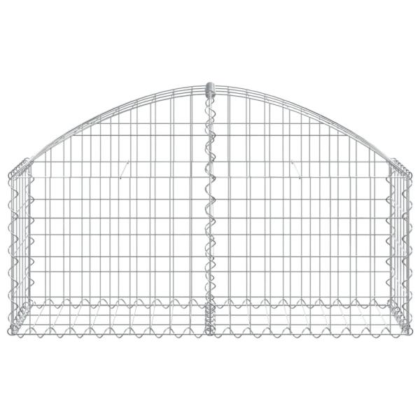 Gabione mit Hochbogen 100x30x40/60 cm Verzinktes Eisen