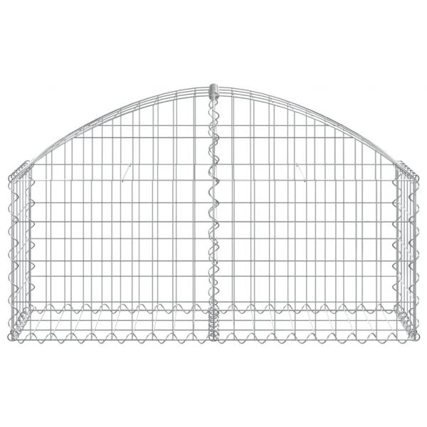Gabione mit Hochbogen 100x30x40/60 cm Verzinktes Eisen