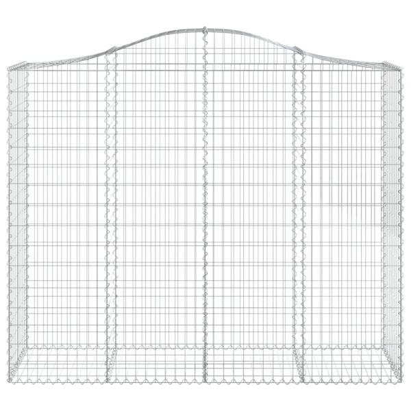 Gabionen mit Hochbogen 2 Stk. 200x50x160/180cm Verzinktes Eisen
