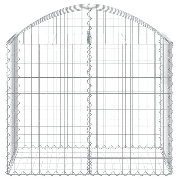 Gabione mit Hochbogen 100x50x80/100 cm Verzinktes Eisen