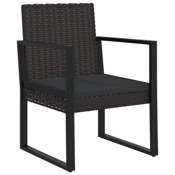 Gartensessel mit Kissen Schwarz Poly Rattan