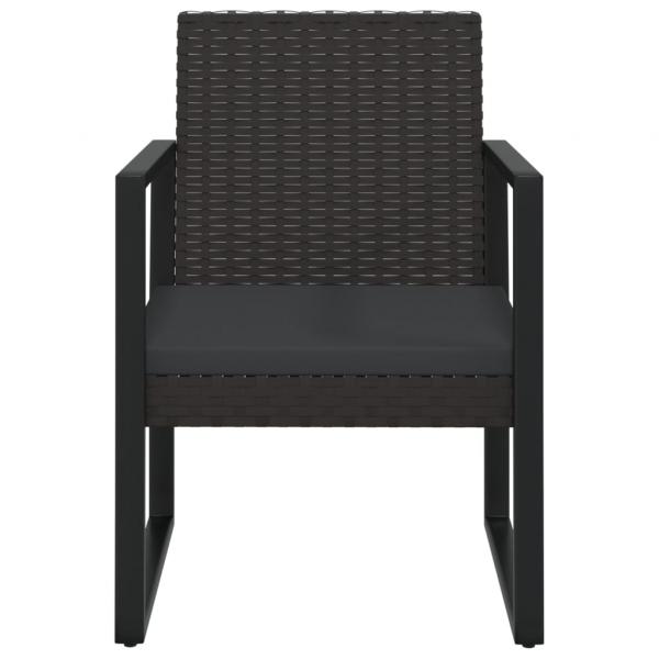 Gartensessel mit Kissen Schwarz Poly Rattan