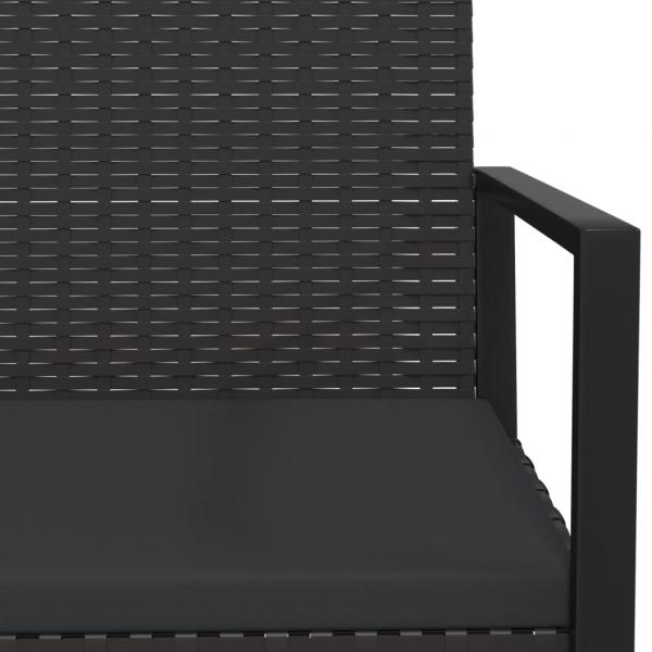 Gartensessel mit Kissen Schwarz Poly Rattan