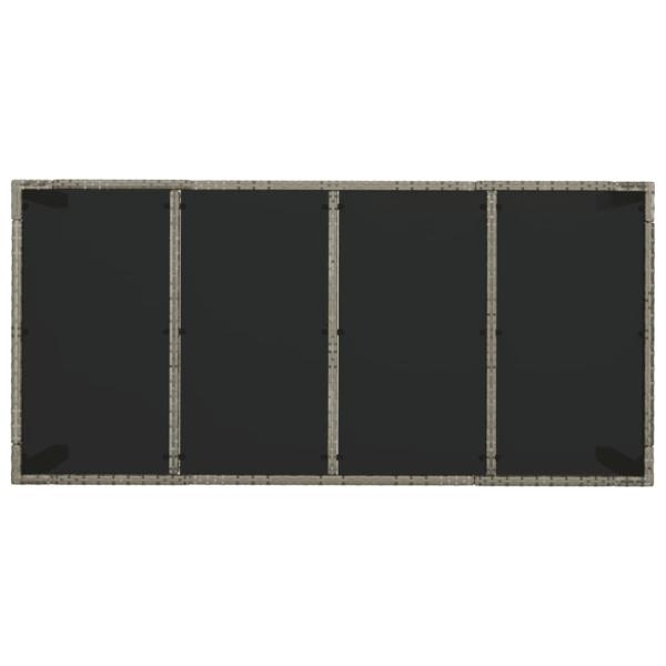 9-tlg. Garten-Essgruppe mit Kissen Grau Poly Rattan