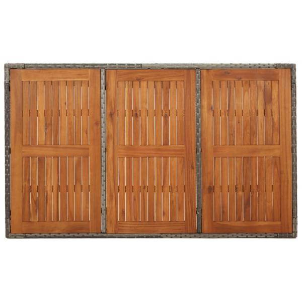 7-tlg. Garten-Essgruppe mit Kissen Grau Poly Rattan