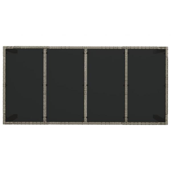 7-tlg. Garten-Essgruppe mit Kissen Grau Poly Rattan