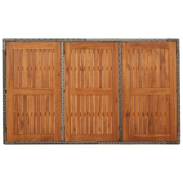 5-tlg. Garten-Essgruppe mit Kissen Grau Poly Rattan