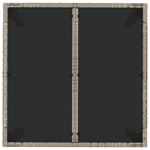 3-tlg. Garten-Essgruppe mit Kissen Grau Poly Rattan