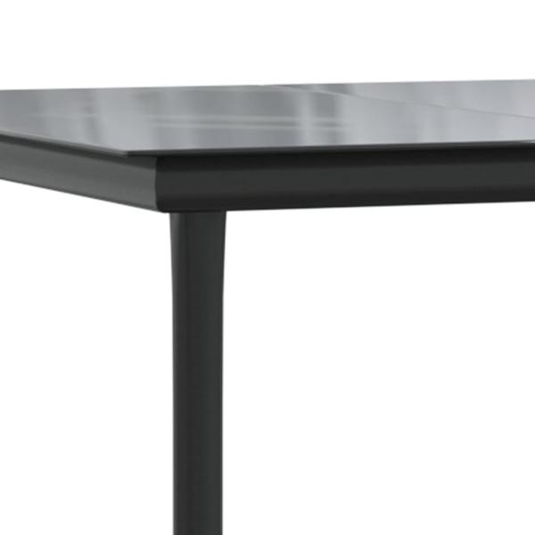 11-tlg. Garten-Essgruppe mit Kissen Schwarz & Grau Poly Rattan