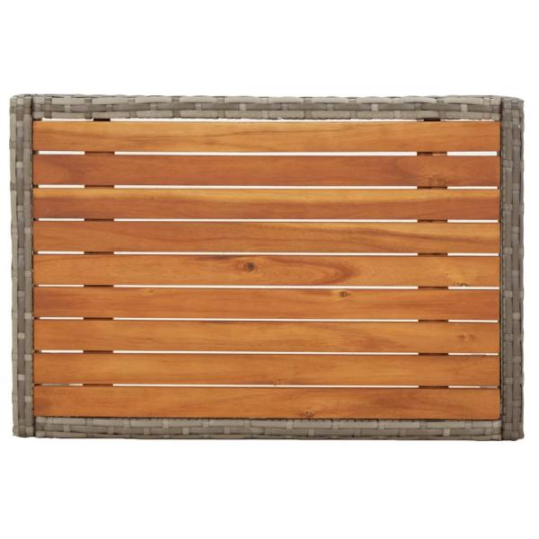 4-tlg. Garten-Essgruppe mit Kissen Grau Poly Rattan