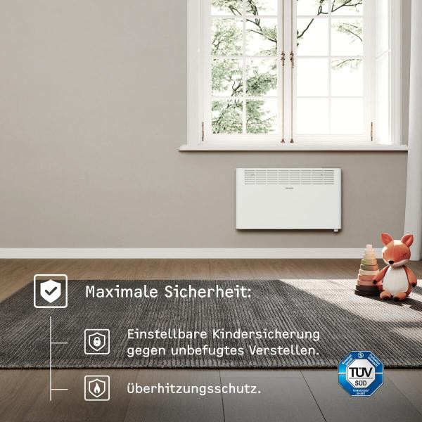 STIEBEL ELTRON CNS 2500 Plus LCD Konvektorheizung, 2500W, IP24, weiß (205858)