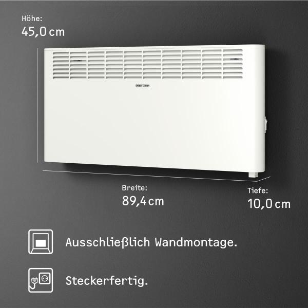STIEBEL ELTRON CNS 2500 Plus LCD Konvektorheizung, 2500W, IP24, weiß (205858)