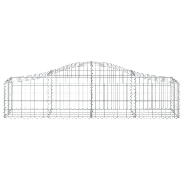 Gabionen mit Hochbogen 14 Stk. 200x50x40/60 cm Verzinktes Eisen