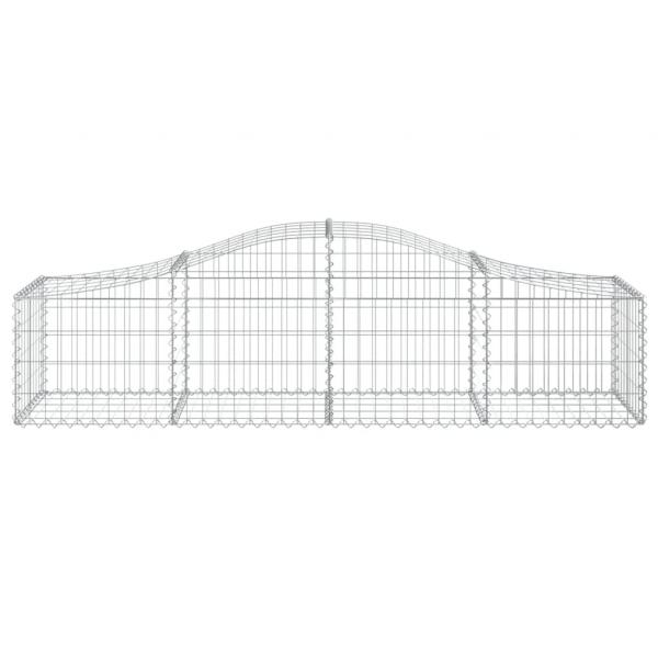 Gabionen mit Hochbogen 4 Stk. 200x50x40/60 cm Verzinktes Eisen