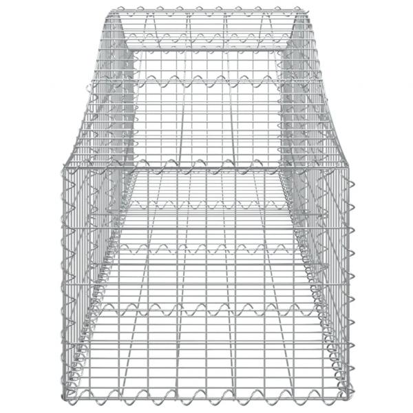 Gabionen mit Hochbogen 9 Stk. 200x50x40/60 cm Verzinktes Eisen