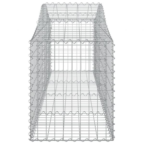 Gabionen mit Hochbogen 3 Stk. 200x50x60/80 cm Verzinktes Eisen