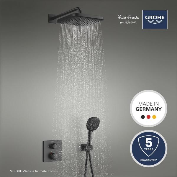 GROHE Precision Thermostat Duschsystem, Unterputz, Quickfix, mit Vitalio Comfort 250, mattschwarz (348822430)