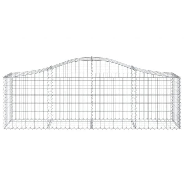 Gabionen mit Hochbogen 13 Stk. 200x50x60/80 cm Verzinktes Eisen