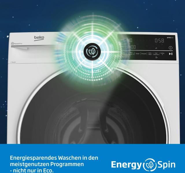 Beko BM3WFU3741X 7 kg Frontlader Waschmaschine, 60 cm breit, 1400 U/Min, EnergySpin, Kindersicherung, 15 Programme, SteamCure, weiß