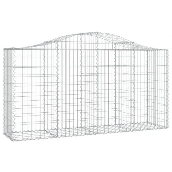 Gabionen mit Hochbogen 40 Stk 200x50x100/120cm Verzinktes Eisen