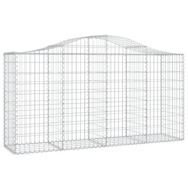 Gabionen mit Hochbogen 30 Stk 200x50x100/120cm Verzinktes Eisen