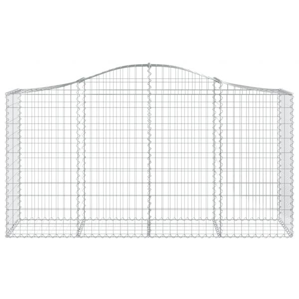 Gabionen mit Hochbogen 30 Stk 200x50x100/120cm Verzinktes Eisen