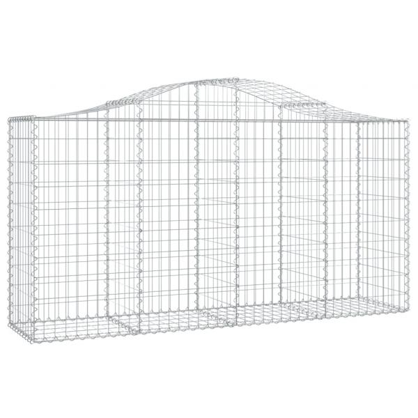 Gabionen mit Hochbogen 13 Stk 200x50x100/120cm Verzinktes Eisen