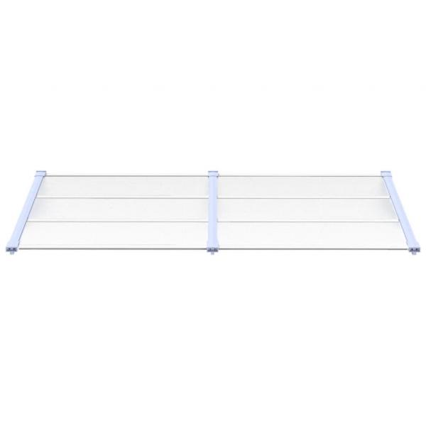 Türvordach Grau und Transparent 199x90 cm Polycarbonat