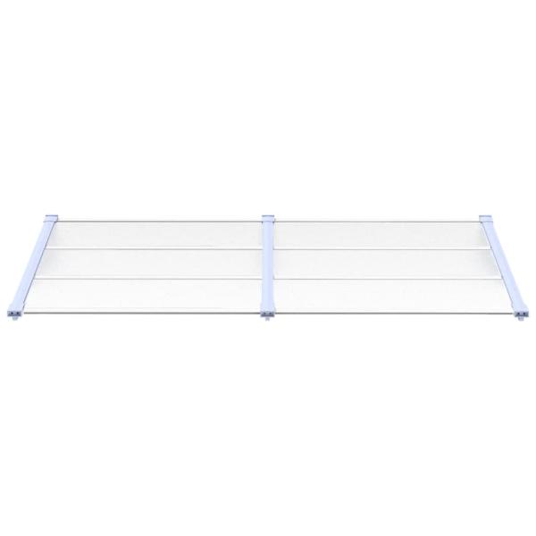 Türvordach Grau und Transparent 199x90 cm Polycarbonat