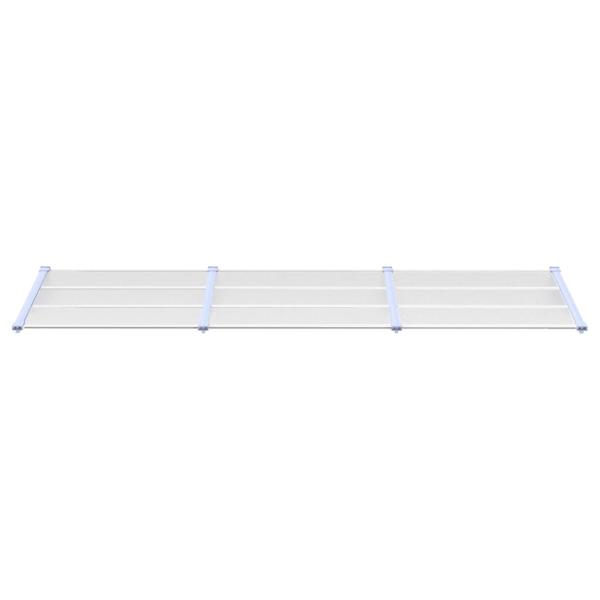 Türvordach Grau und Transparent 297,5x90 cm Polycarbonat