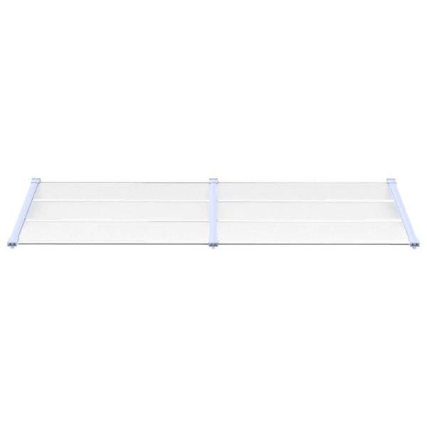 Türvordach Grau und Transparent 239x90 cm Polycarbonat
