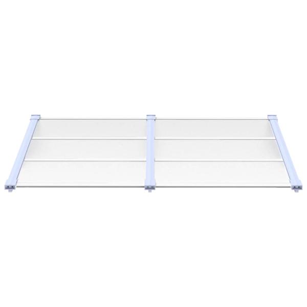 Türvordach Grau und Transparent 152,5x90 cm Polycarbonat