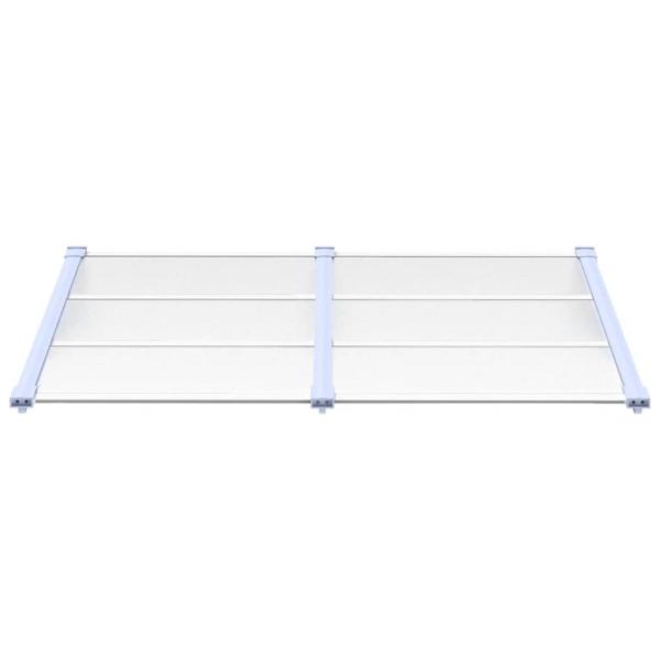 Türvordach Grau und Transparent 152,5x90 cm Polycarbonat